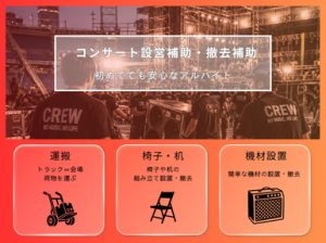 平日に稼ぐLIVE設営補助・撤去補助＠ヤンマースタジアム長居